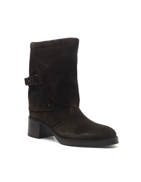 Keys Dotty Lederstiefeletten mit Umschlag und mittlerem Absatz